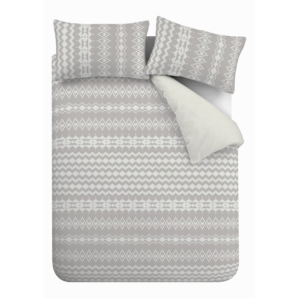 Siva posteljnina iz mikropliša Catherine Lansfield Alpine Fleece, 200 x 200 cm