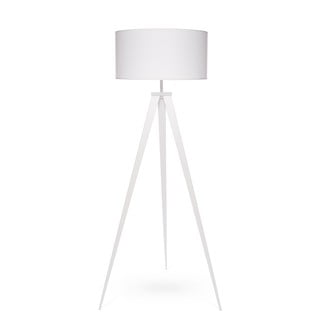Talna svetilka z belimi kovinskimi nogami in belim senčnikom Bonami Essentials Kiki