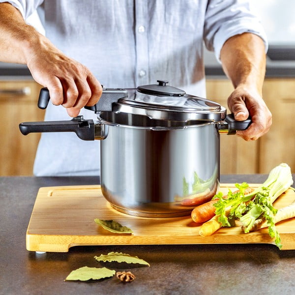 Lonec na pritisk iz nerjavečega jekla s pokrovko za indukcijsko ploščo 6 l GrandChef – Tescoma-image-1