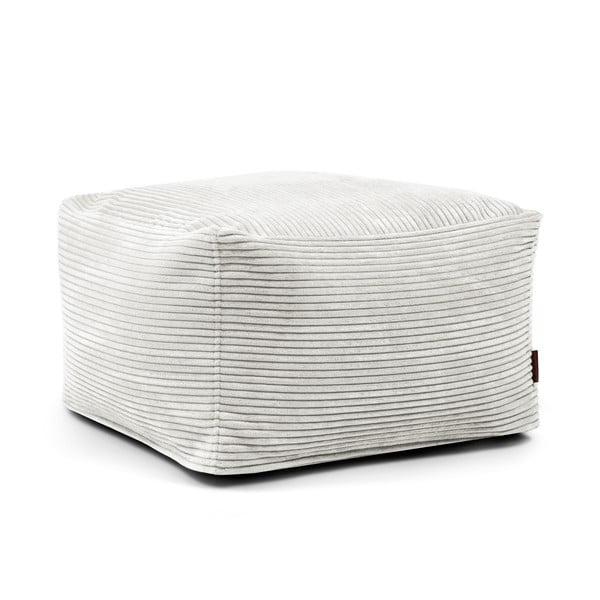 Kremno bela vreča za sedenje iz rebrastega žameta Softbox MooG – SLOWDOWN