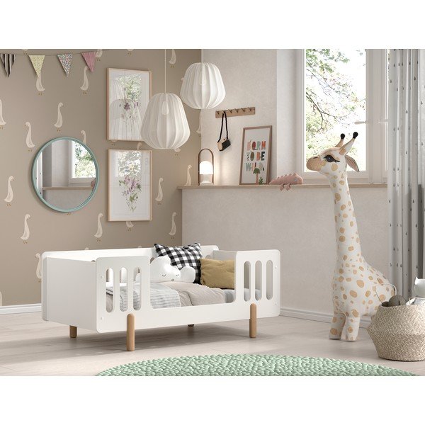 Bela otroška posteljica iz masivnega bora 70x140 cm SMILE – Vipack-image-1