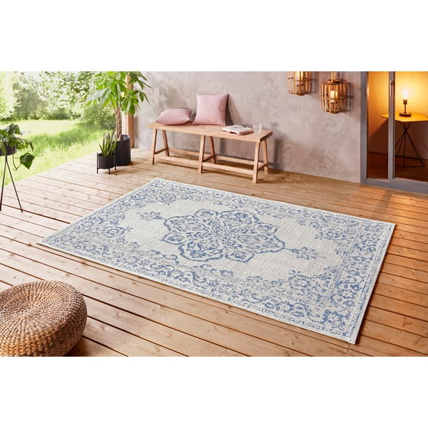 Modro-krem zunanja preproga NORTHRUGS Tilos, 160 x 230 cm-image-1