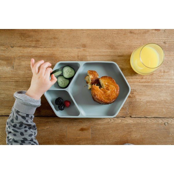 Moder silikonski otroški krožnik 16x25 cm – Kindsgut-image-1