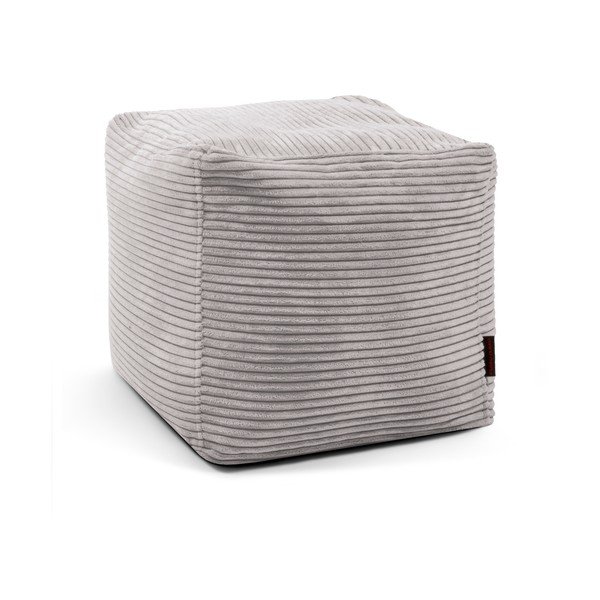 Svetlo siva vreča za sedenje iz rebrastega žameta Up! MooG – SLOWDOWN