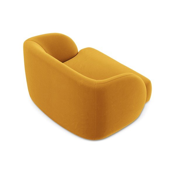 Gorčično rumen žameten fotelj Miley – Micadoni Home-image-4
