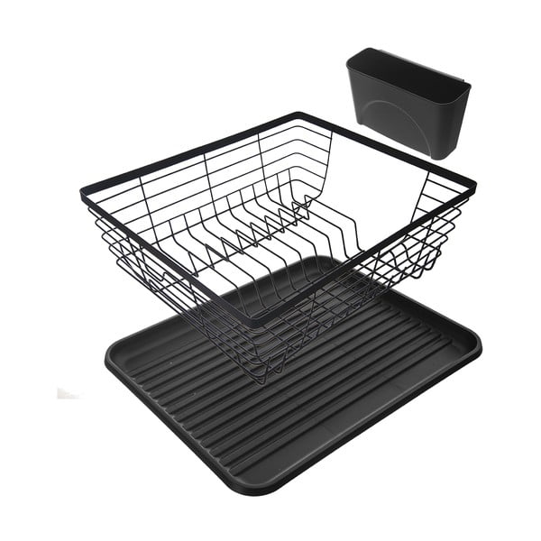 Črn kovinski odcejalnik posode 36x30,5 cm Radka – Orion-image-4