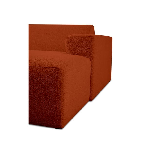 Opečnato oranžen modul za sedežno garnituro iz tkanine bouclé (desni kot) Roxy – Scandic-image-4