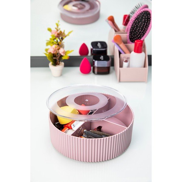 Roza plastični organizator za kozmetiko - Mioli Decor-image-1