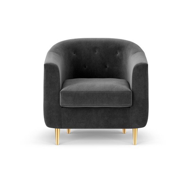 Temno siv žameten fotelj Kooko Home Corde-image-2