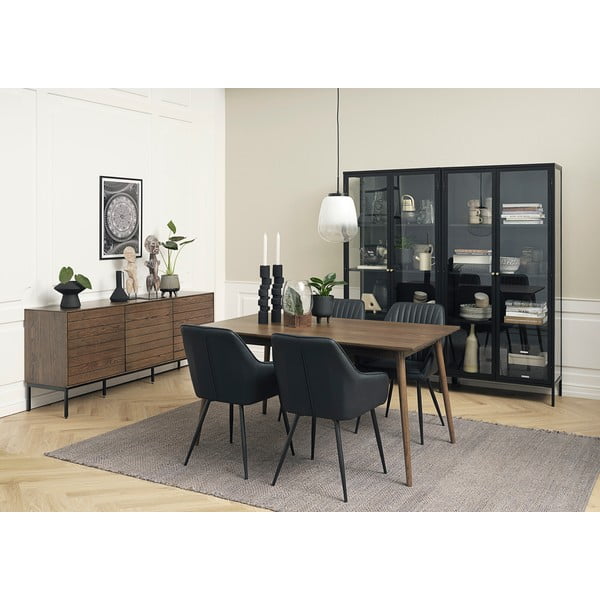 Črna kovinska vitrina 90x190 cm Carmel – Unique Furniture-image-1