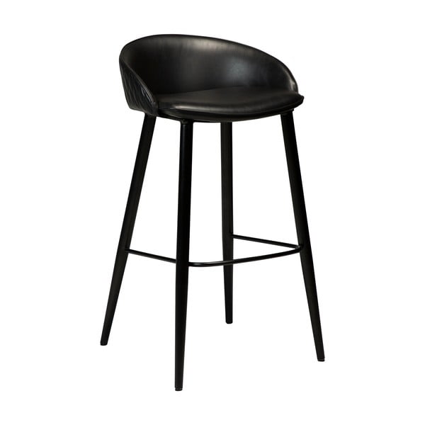 Črn barski stol iz umetnega usnja DAN-FORM Denmark Dual, višina 91 cm