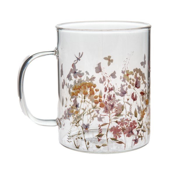 Steklena skodelica 410 ml Flowers – Dakls