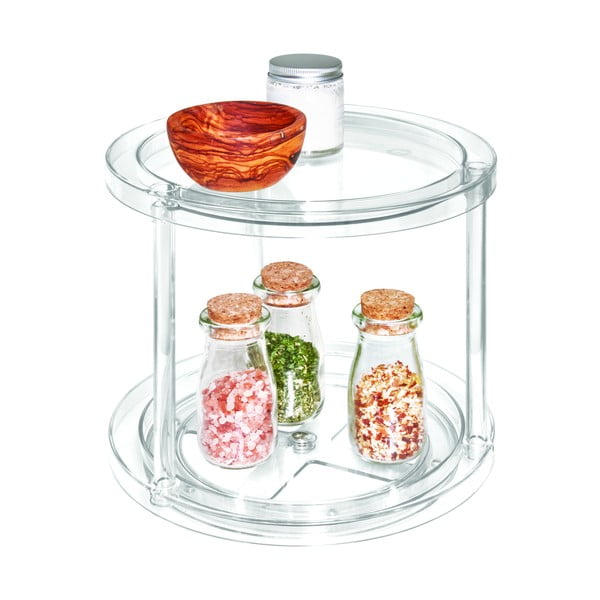 Okroglo vrtljivo dvonadstropno stojalo za posode iDesign The Home Edit, ⌀ 24,1 cm-image-2