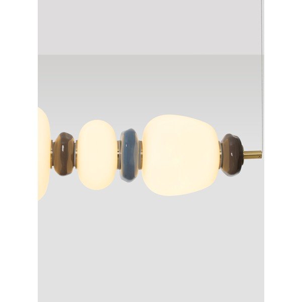 Bela/v zlati barvi kovinska LED zatemnitvena viseča svetilka s porcelanastim senčilom/s steklenim senčilom Palo – Nova Luce-image-1