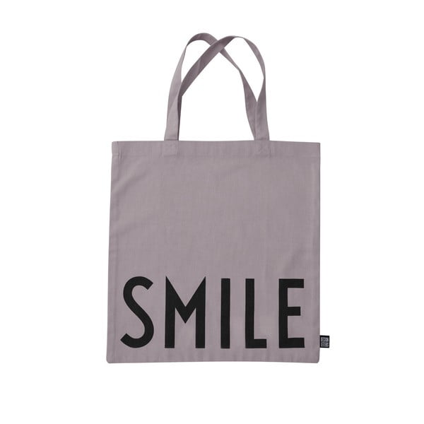 Vijolična platnena torba Design Letters Smile