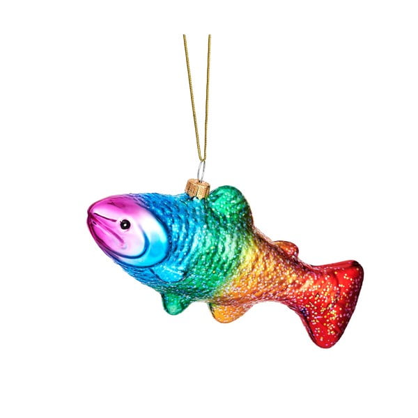 Steklen okrasek za jelko 7 cm Rainbow Trout – Sass & Belle