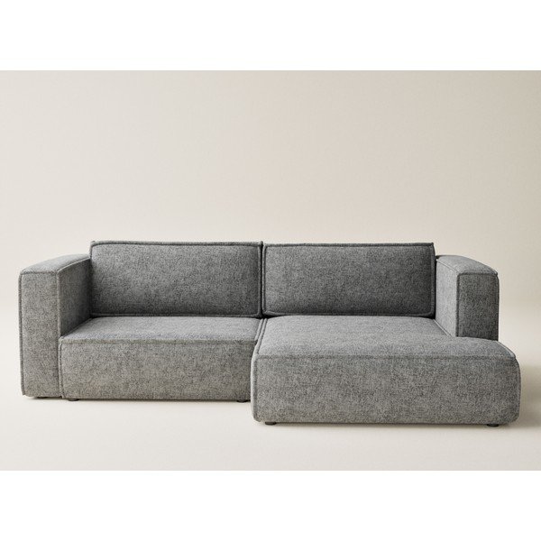 Siva raztegljiva/s prostorom za shranjevanje kotna sedežna garnitura iz šenilje (desni kot/z ležalnikom) Velto – Maison de Rêve-image-2