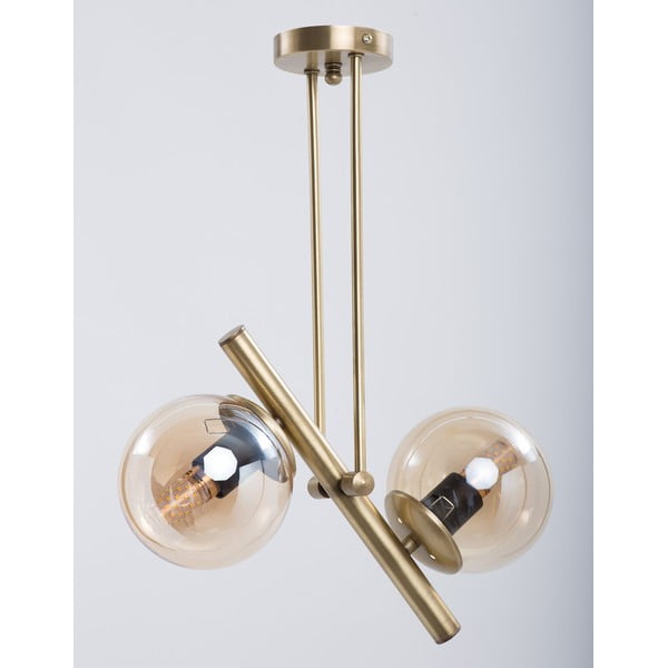 Stropna svetilka v zlati barvi s steklenim senčilom ø 15 cm Libra – Squid Lighting-image-2