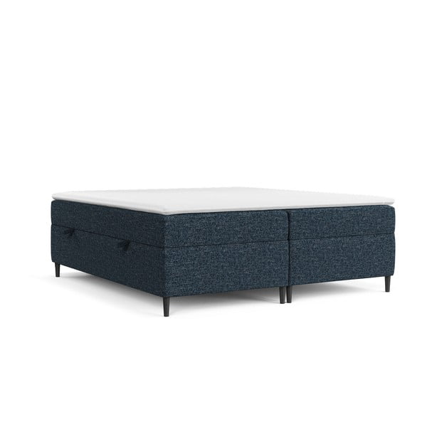 Temno modra boxspring postelja s prostorom za shranjevanje 140x200 cm Araya – Maison de Rêve