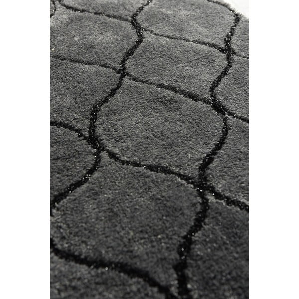 Komplet 2 temno sivih pravokotnih kopalniških preprog Foutastic Wave-image-3