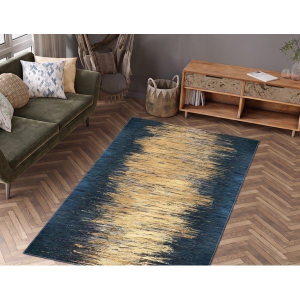 Rumena/temno modra pralna preproga 50x80 cm Goldie – Vitaus-image-1