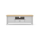Bela/naravna TV omarica iz masivnega bora 158x53 cm Misti – Marckeric