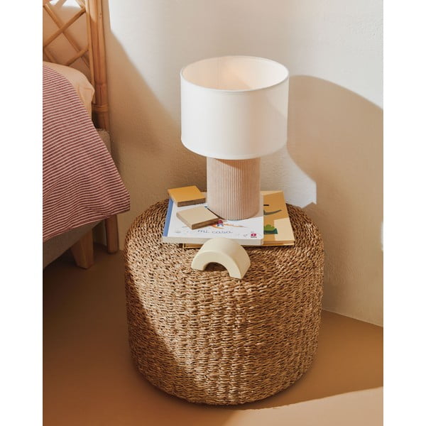 Bela/bež namizna svetilka s tekstilnim senčilom (višina 29 cm) Bianella – Kave Home-image-2