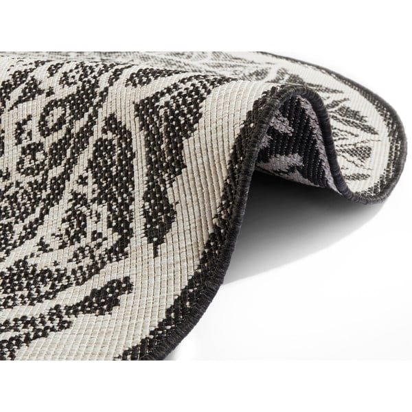 Črno-krem zunanja preproga NORTHRUGS Siruma, ø 200 cm-image-2