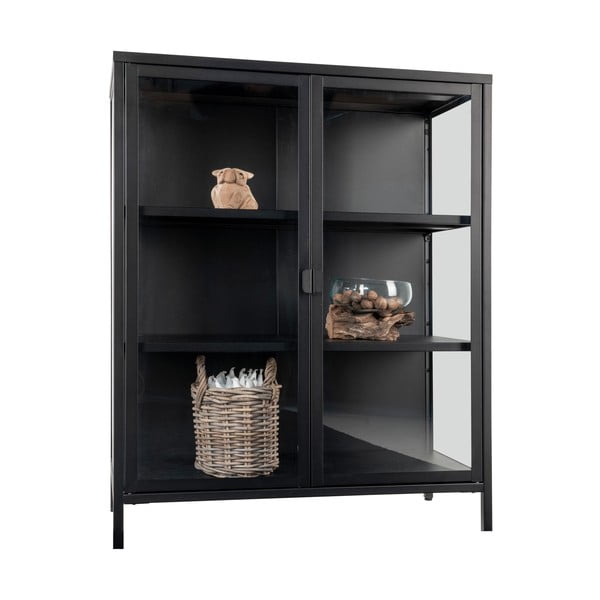 Črna kovinska vitrina 80x101,5 cm Brisbane – House Nordic-image-3