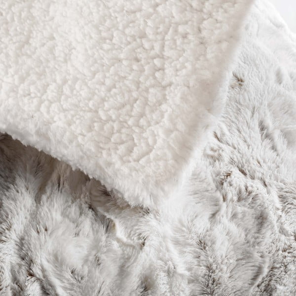 Sivo-bež odeja iz umetnega krzna 180x220 cm Alaska – douceur d'intérieur-image-3