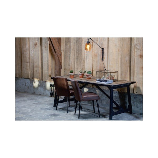 Komplet 2 temno rjavih usnjenih stolov BePureHome Revolution-image-4