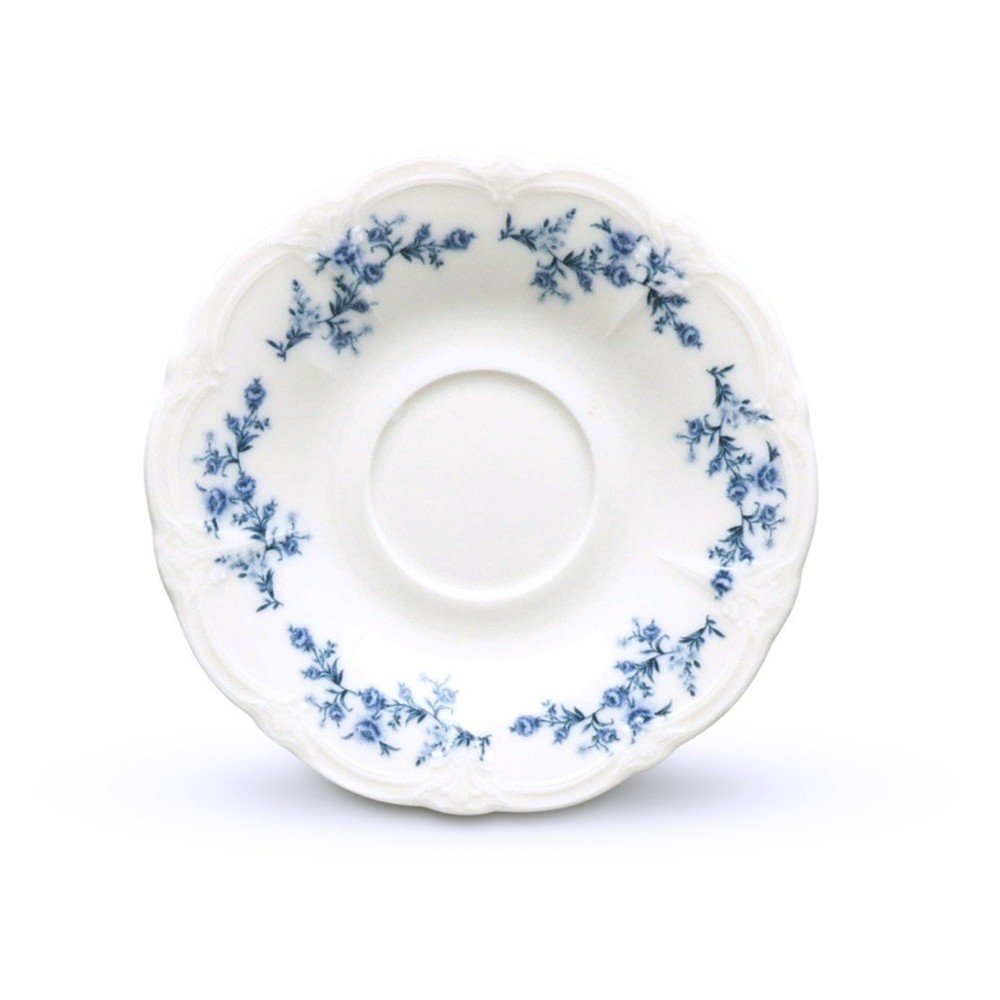 Bel/moder porcelanast čajni krožniček ø Retro
