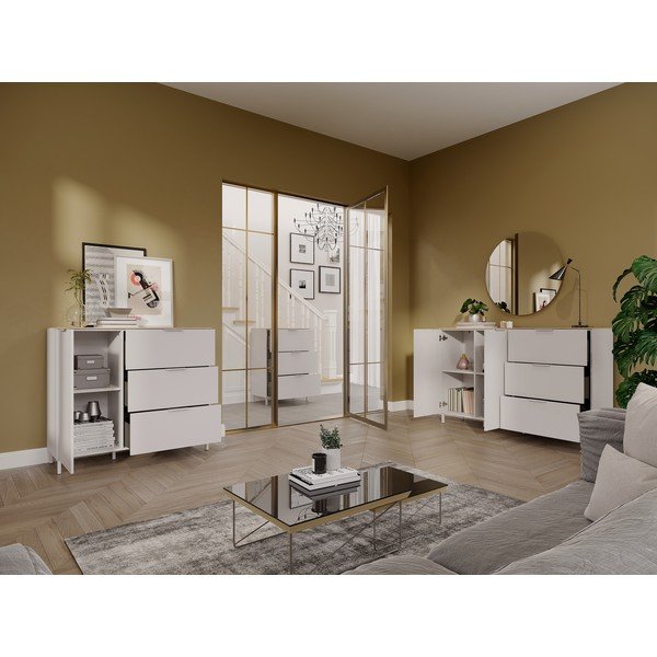 Kremno bela omarica v mat dekorju 68x98x40 cm Savoca – Germania-image-1