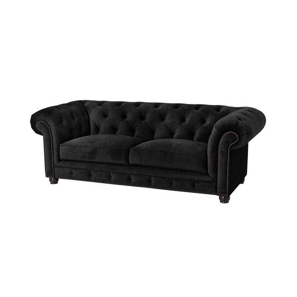 Črna zofa Max Winzer Orleans Velvet, 216 cm-image-1