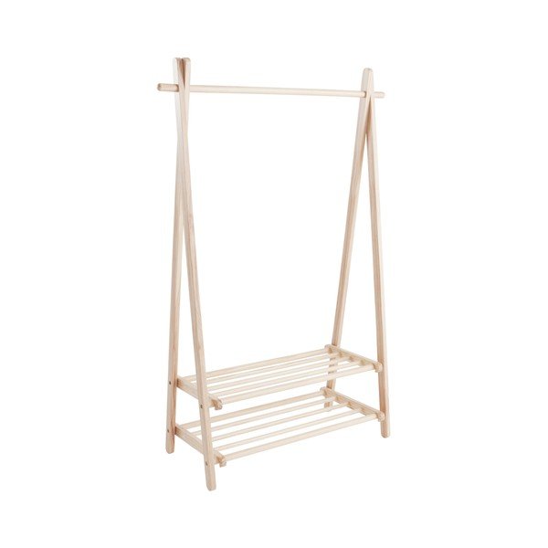 Stojalo za oblačila iz masivnega bora v svetli naravni barvi 100x150x41 cm Cole – Jotex