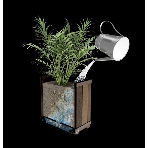 Plastičen samozalivalni cvetlični lonec Deco Square – Keter-image-2