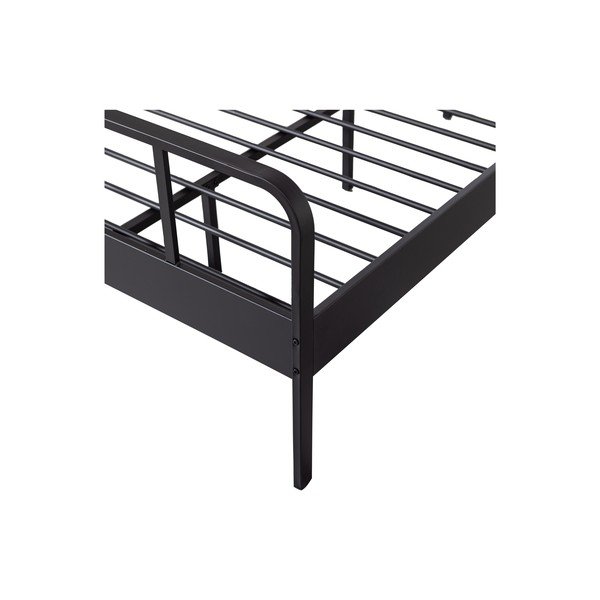 Črna kovinska postelja z letvenim dnom 120x200 cm Mees – WOOOD-image-4