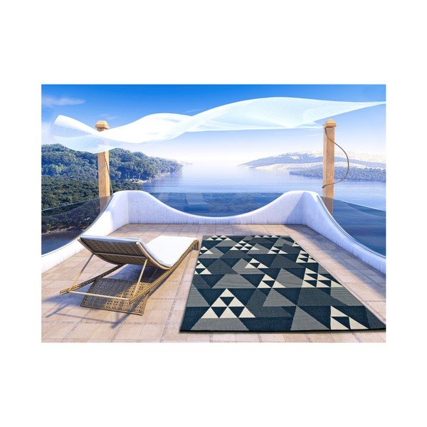 Modra zunanja preproga Universal Clhoe Triangles, 140 x 200 cm-image-2