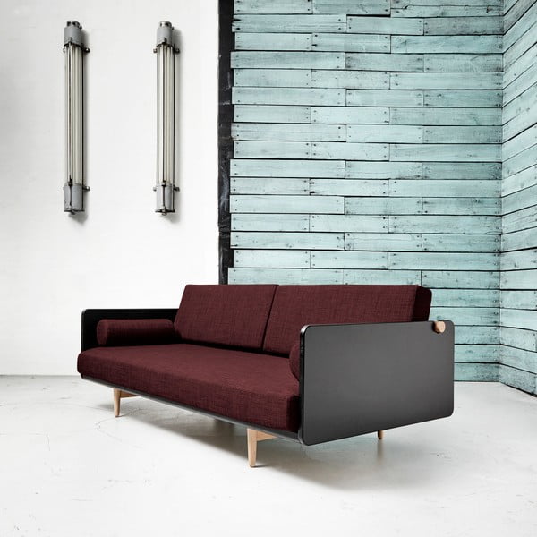 Variabilni kavč Karup Deva Black/Raw Oak/Passion Red-image-4