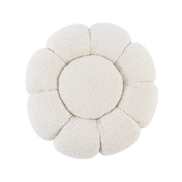 Kremno bel tabure iz tkanine bouclé Florel – Bizzotto-image-2