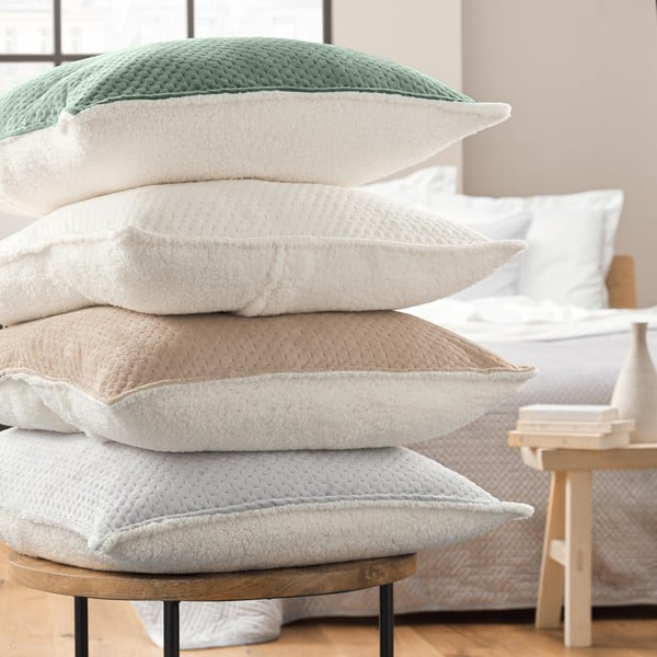 Zelen komplet pregrinjala in prevleke za vzglavnik iz sherpa flisa 220x240 cm Mylene – douceur d'intérieur-image-2