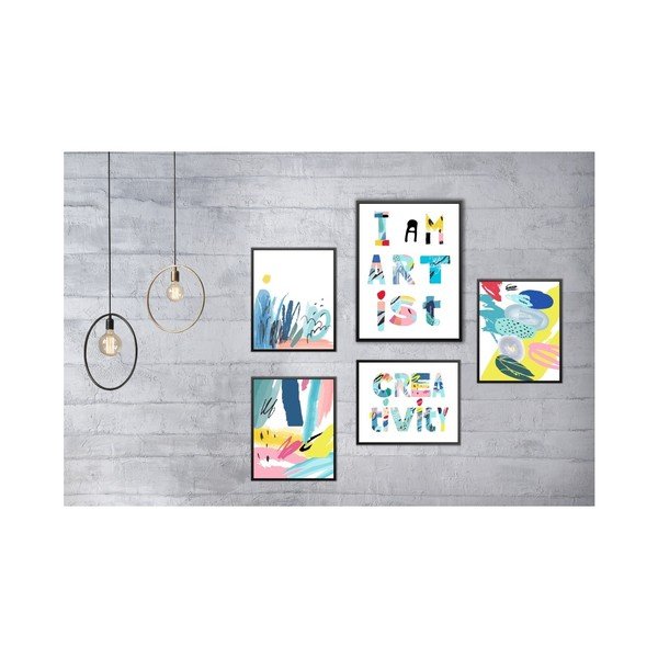 Komplet 5 stenskih slik Tablo Center Creativity
