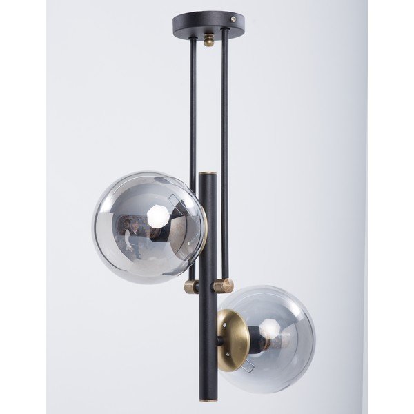 Črna stropna svetilka s steklenim senčilom ø 15 cm Libra – Squid Lighting-image-1