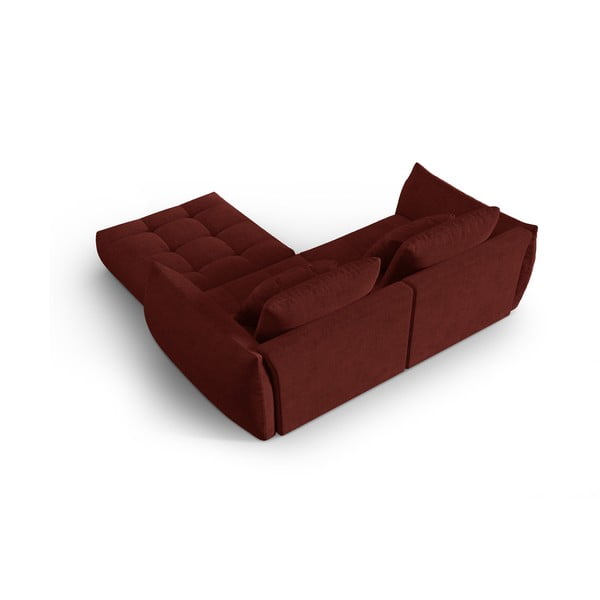 Rdeča kotna sedežna garnitura (s kotom po izbiri) Bloom – Micadoni Home-image-3