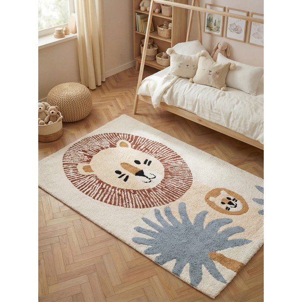 Kremno bela pralna/ročno tkana bombažna otroška preproga 140x200 cm Snuggle Leander – Hanse Home-image-1