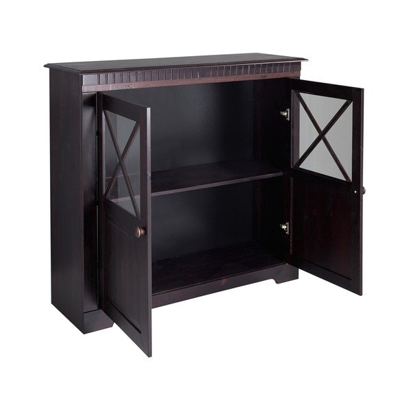 Temno rjava vitrina iz masivnega bora 95x35 cm Lisa – Støraa-image-2