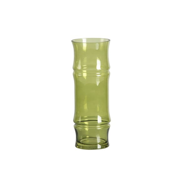 Zelena steklena vaza WOOOD Kane, višina 30 cm
