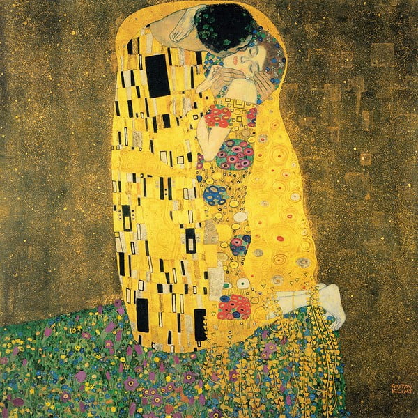 Reprodukcija slike Gustava Klimta The Kiss, 90 x 90 cm