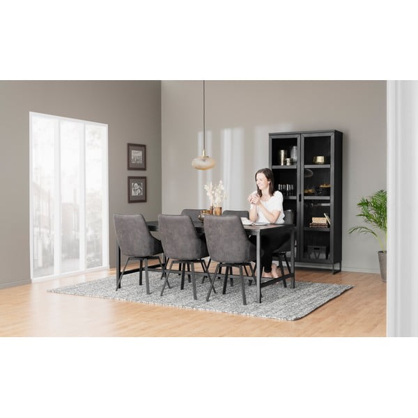 Črna hrastova vitrina 95x195 cm Everett - Rowico-image-1