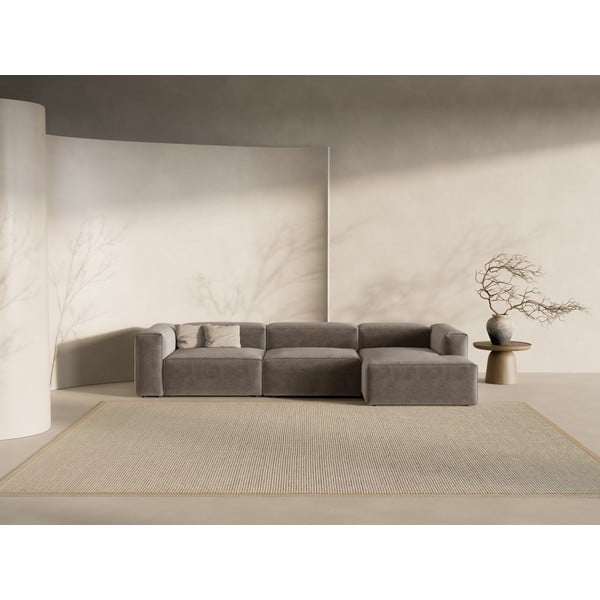 Rjava kotna sedežna garnitura (desni kot/z ležalnikom) Bergamo – Cosmopolitan Design-image-1